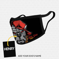 Thumbnail for Personalized Dog Gift Idea - Bad Dog With Red Hat For Dog Lovers - Cloth Mask