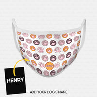Thumbnail for Personalized Dog Gift Idea - Many Cute Dog Paws On White For Dog Lovers - Cloth Mask