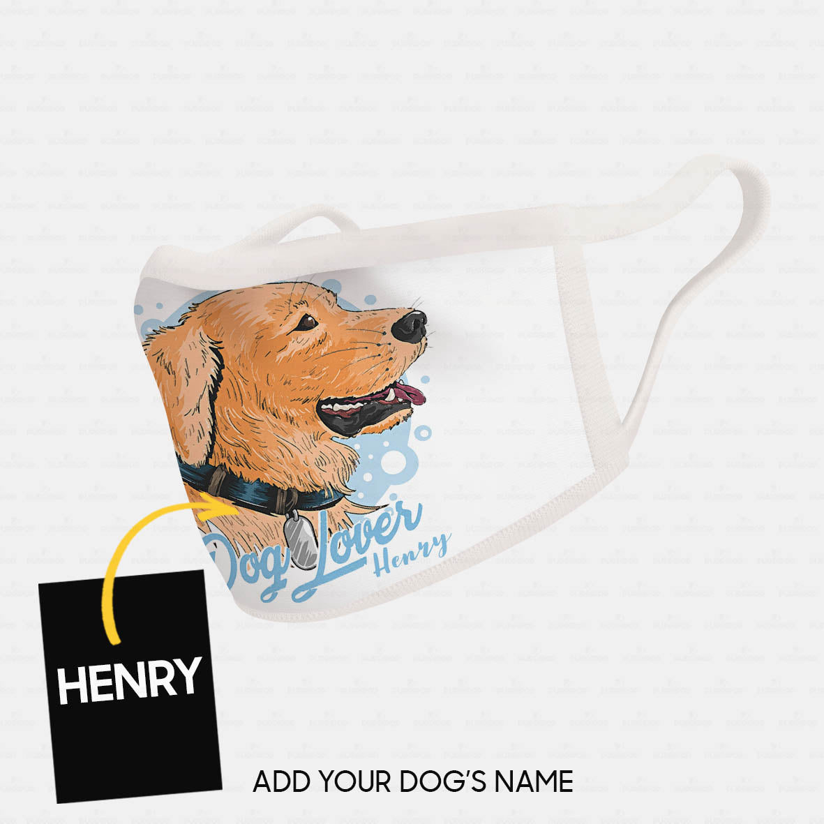 Personalized Dog Gift Idea - Golden The Dog Lover For Dog Lovers - Cloth Mask