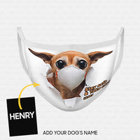 Thumbnail for Personalized Dog Gift Idea - Round Eyes Dog Wearing Mask For Dog Lovers - Cloth Mask