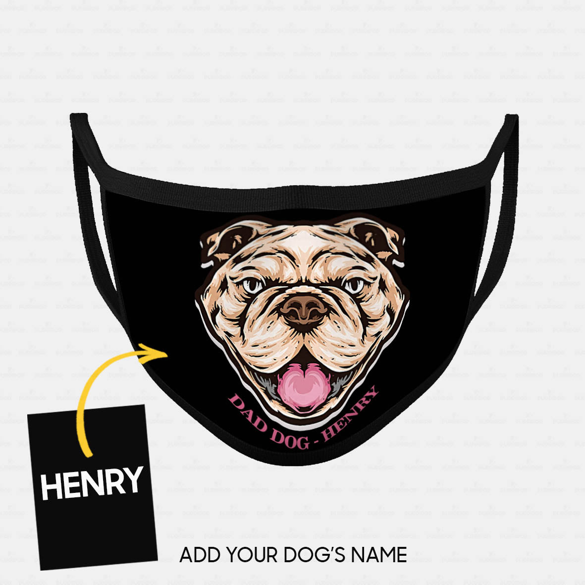 Personalized Dog Gift Idea - Bad Dog With Pinky Tongue For Dog Lovers - Cloth Mask