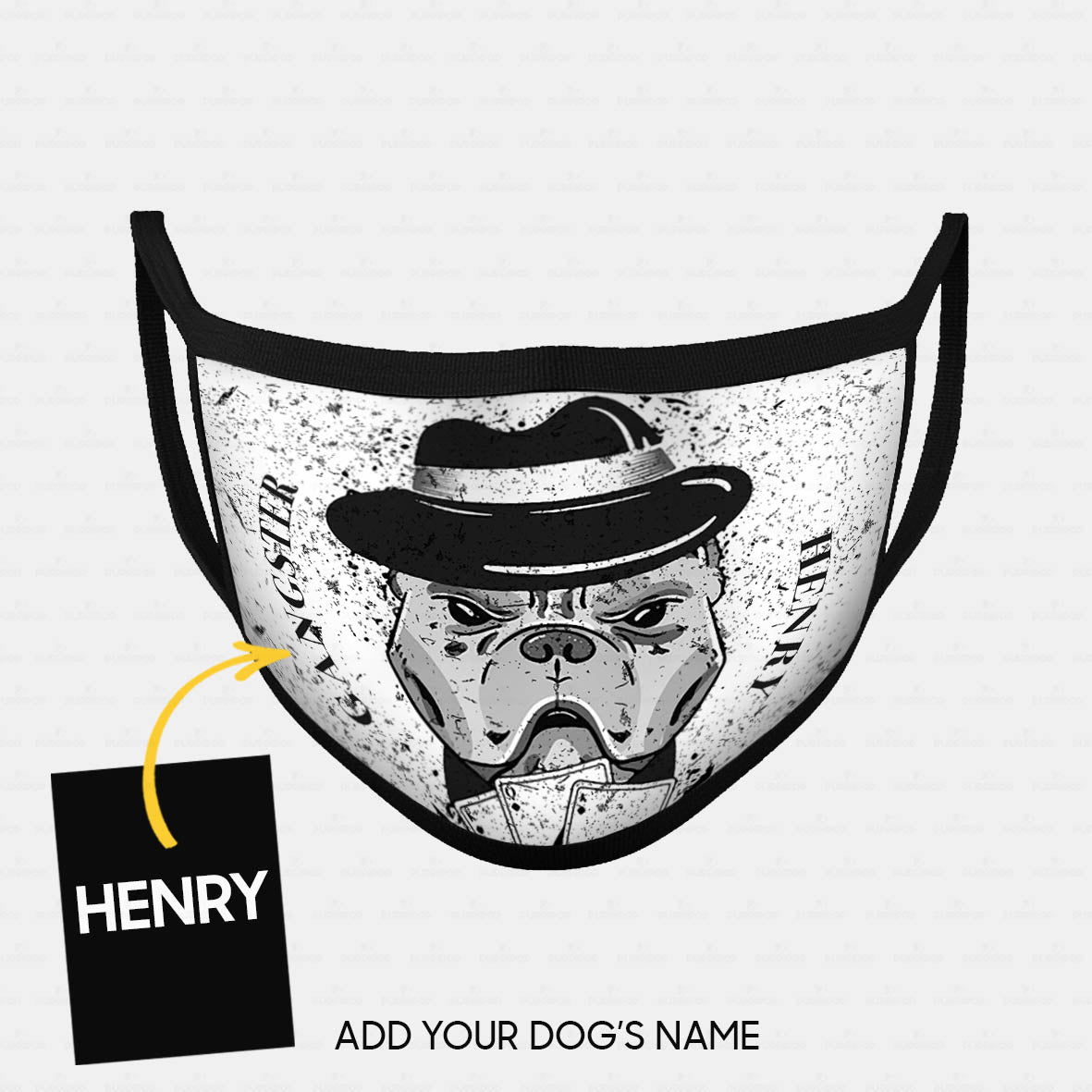 Personalized Dog Gift Idea - Gangster Dog With Hat For Dog Lovers - Cloth Mask