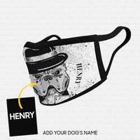 Thumbnail for Personalized Dog Gift Idea - Gangster Dog With Hat For Dog Lovers - Cloth Mask