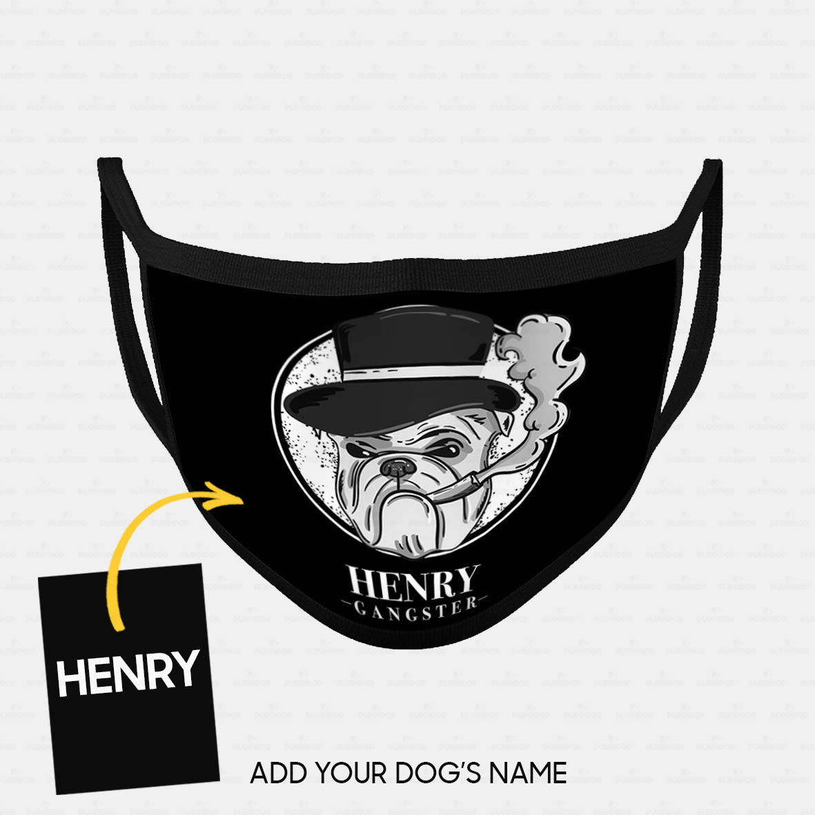 Personalized Dog Gift Idea - Gangster Dog Smoking For Dog Lovers - Cloth Mask