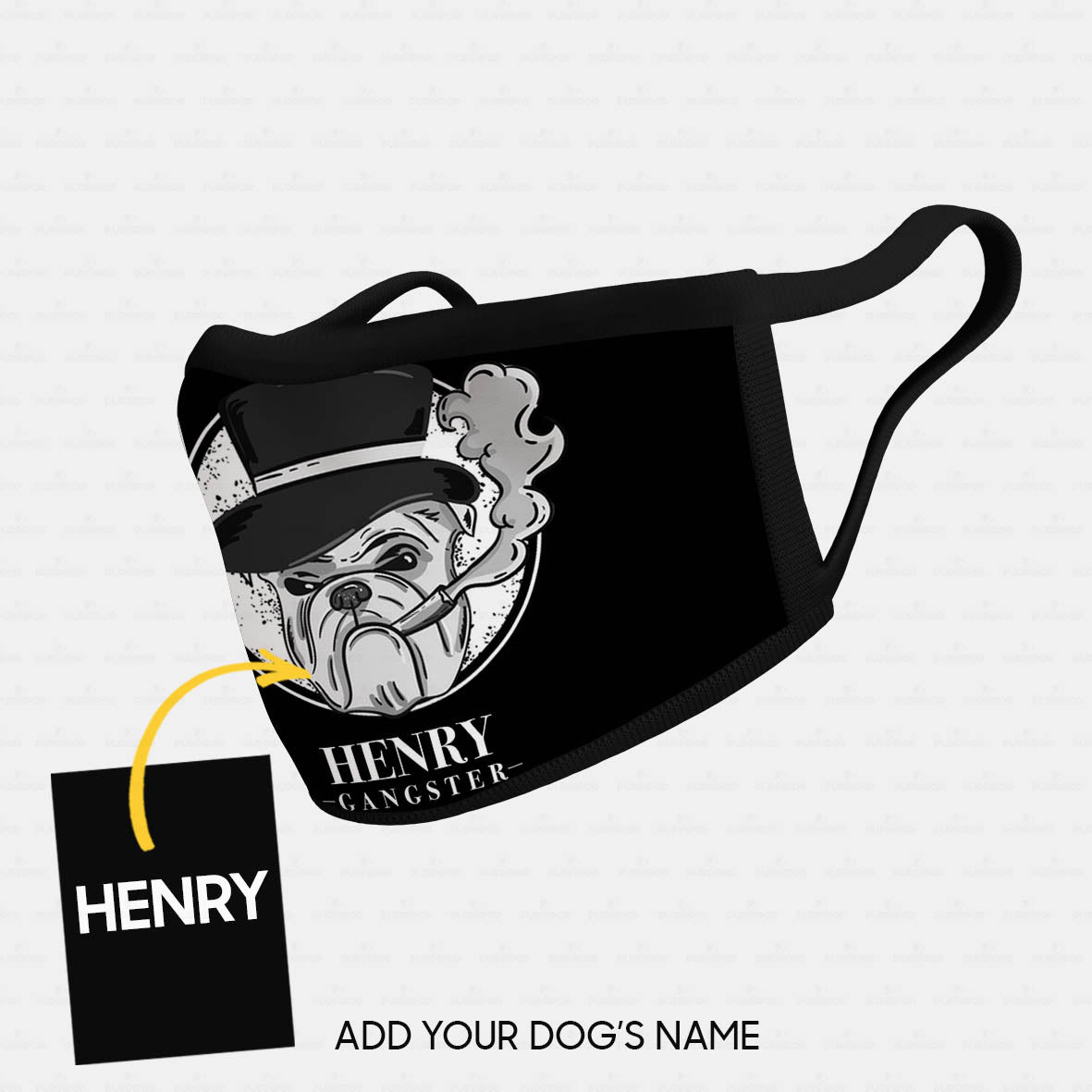 Personalized Dog Gift Idea - Gangster Dog Smoking For Dog Lovers - Cloth Mask