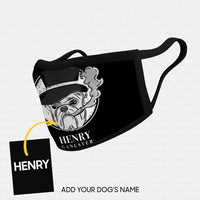 Thumbnail for Personalized Dog Gift Idea - Gangster Dog Smoking For Dog Lovers - Cloth Mask