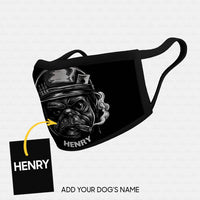 Thumbnail for Personalized Dog Gift Idea - Dog Smoking And A Card On The Hat For Dog Lovers - Cloth Mask