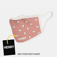 Thumbnail for Personalized Dog Gift Idea - Bull With Tongue Out On Pink For Dog Lovers - Cloth Mask