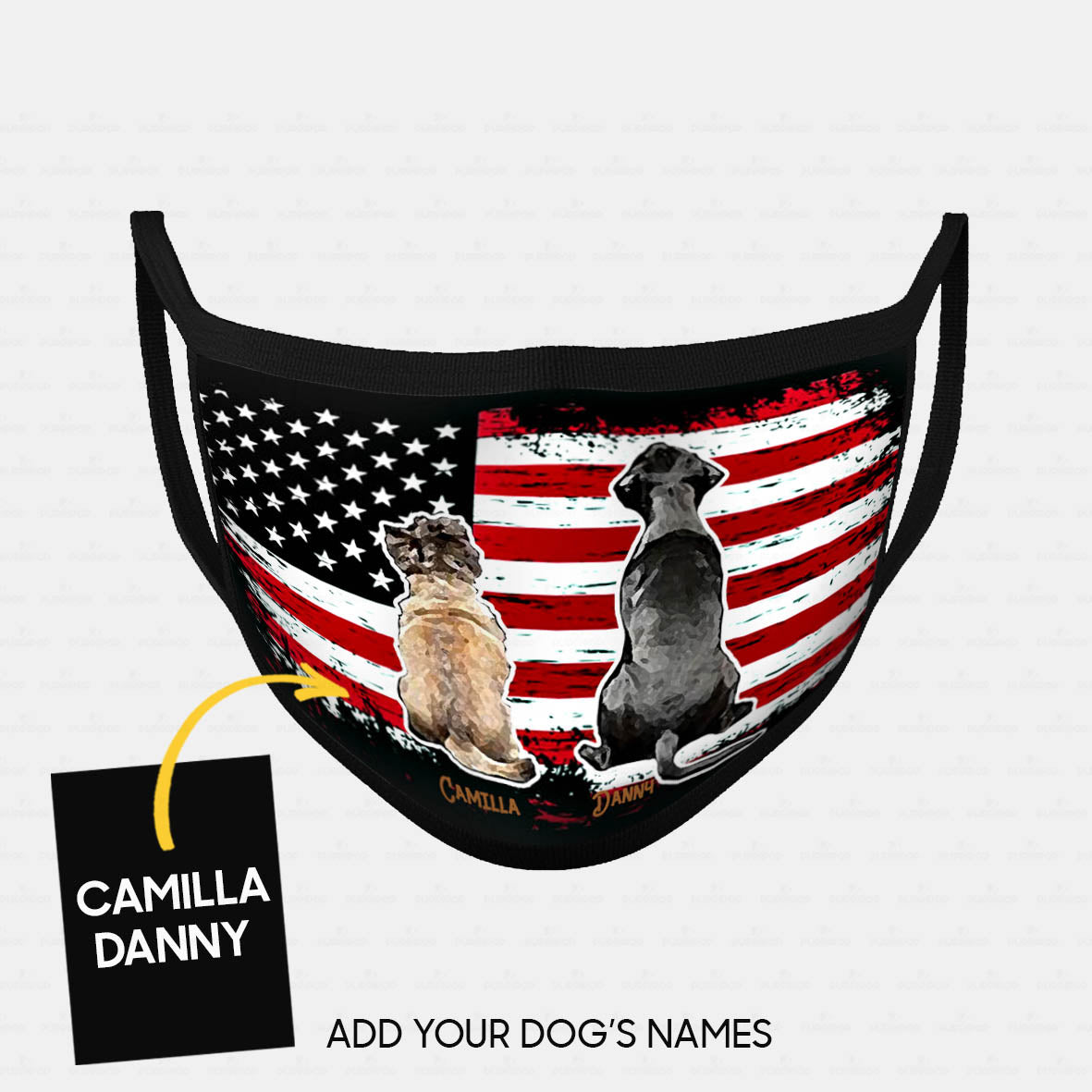 Personalized Dog Gift Idea - Brown Dog And Black Dog Sit Together For Dog Lovers - Cloth Mask