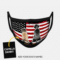 Thumbnail for Personalized Dog Gift Idea - Brown Dog And Black Dog Sit Together For Dog Lovers - Cloth Mask