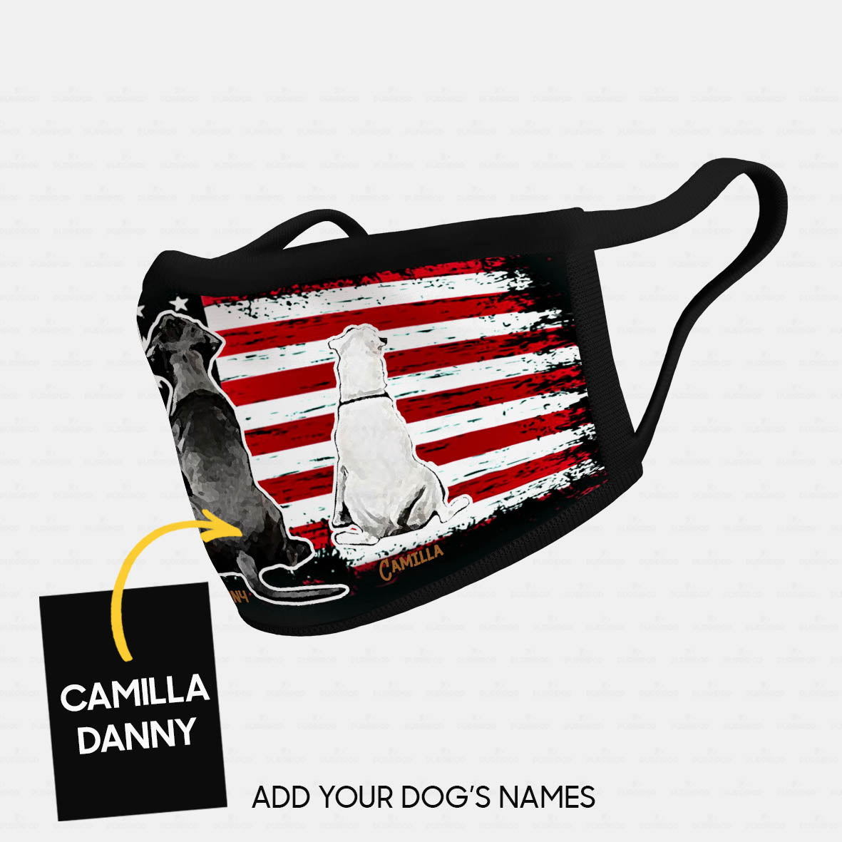 Personalized Dog Gift Idea - Black Dog And White Dog Sit Together For Dog Lovers - Cloth Mask