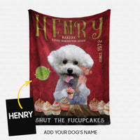 Thumbnail for Personalized Dog Blanket Gift Idea - Bichon Frise Fucupcakes For Dog Lover - Fleece Blanket