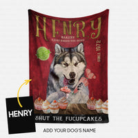 Thumbnail for Personalized Dog Blanket Gift Idea - Husky Fucupcakes For Dog Lover - Fleece Blanket