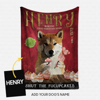 Thumbnail for Personalized Dog Blanket Gift Idea - Shiba Inu Fucupcakes For Dog Lover - Fleece Blanket