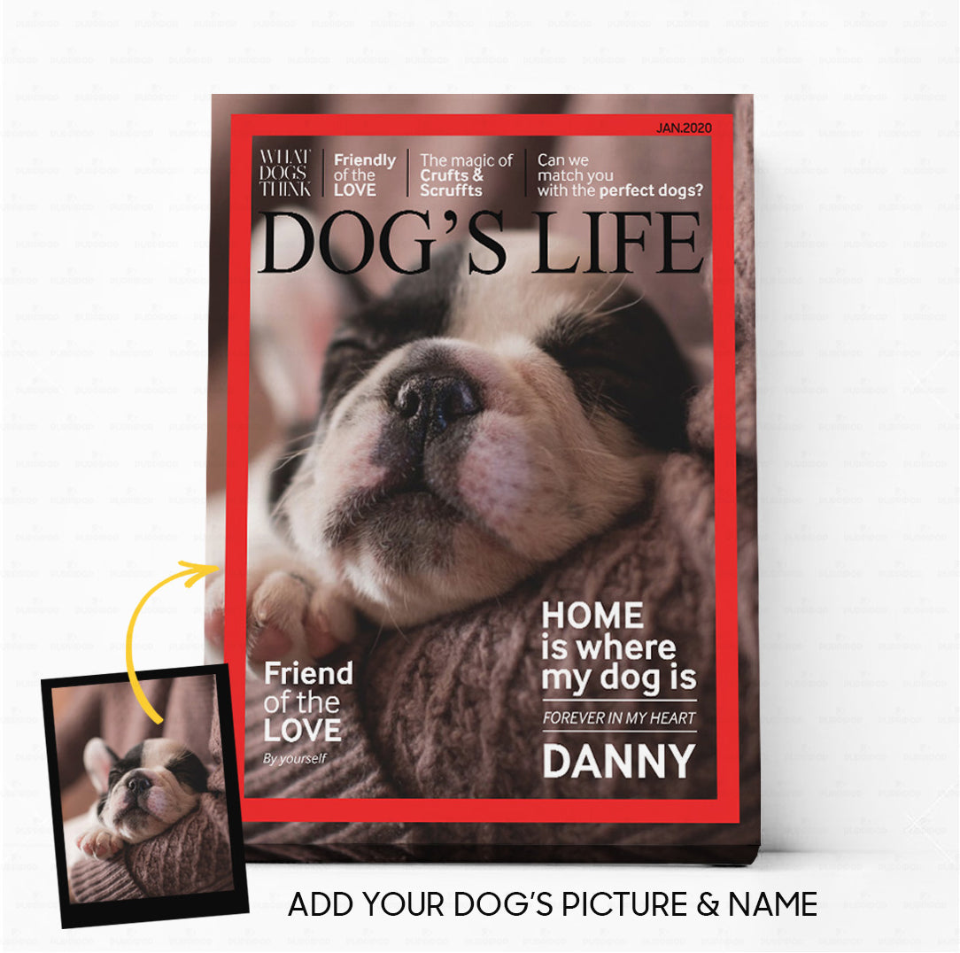 Personalized Dog Gift Idea -  Magazine Cover For Dog Lover - Matte Canvas