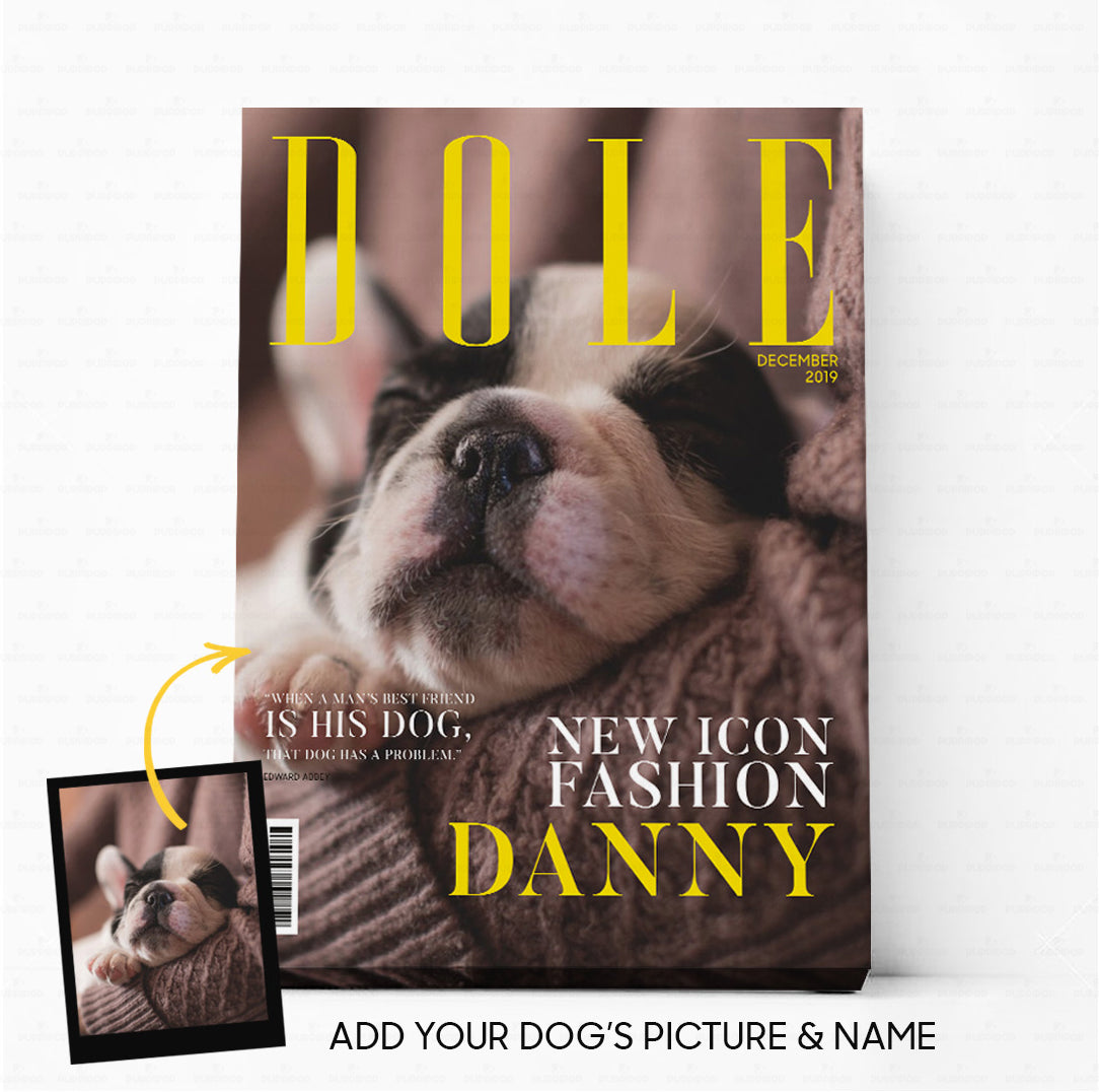 Personalized Dog Gift Idea -  Magazine Cover For Dog Lover - Matte Canvas