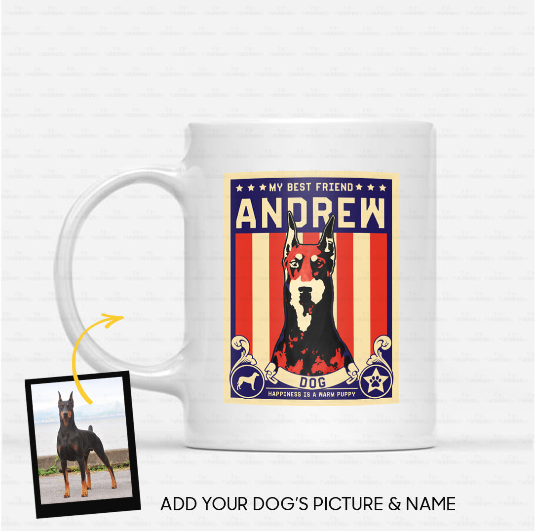 Custom Dog Mug - Personalized Pop Art Gift Idea - My Best Friend For Dog Lover - White Mug