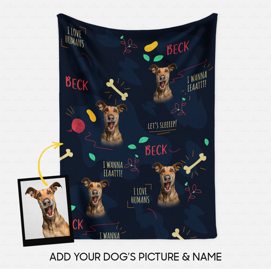 Custom Dog Blanket Gift Idea - Dog Pattern For Dog Lover - Fleece Blanket