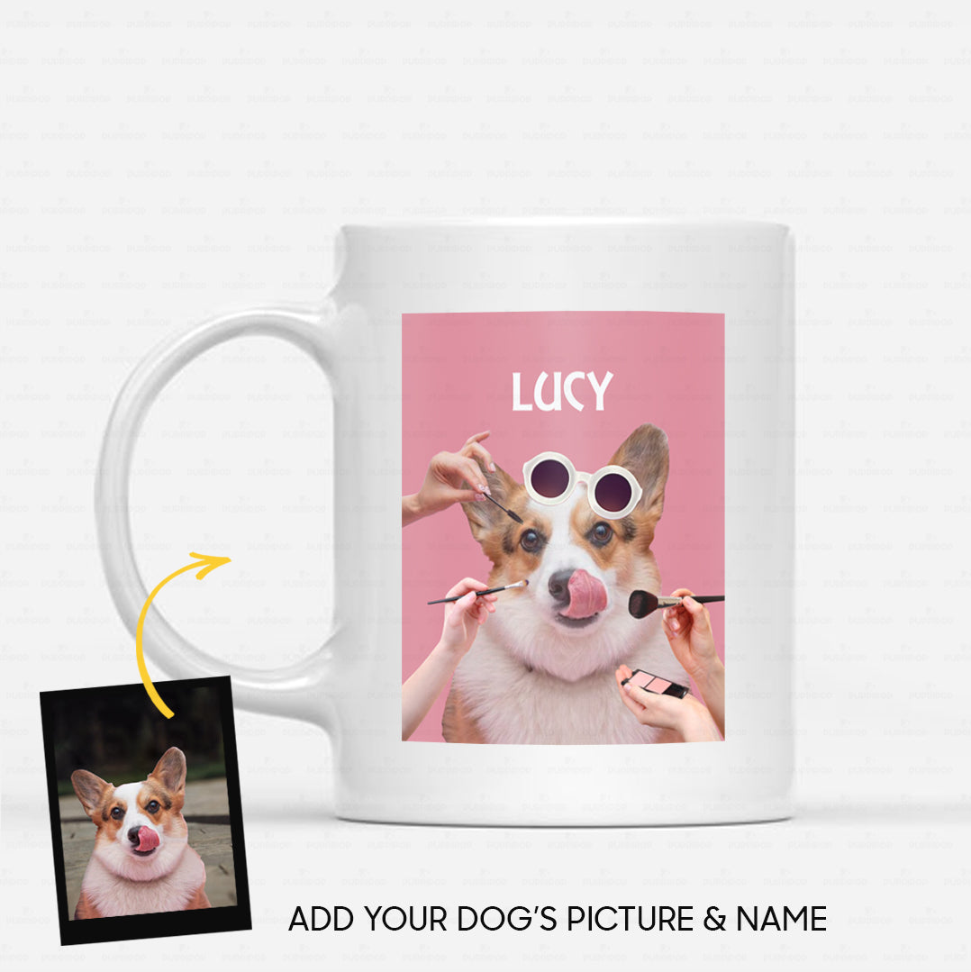 Custom Dog Mug - Personalized Creative Gift Idea - Dog Makeup For Dog Lover - White Mug