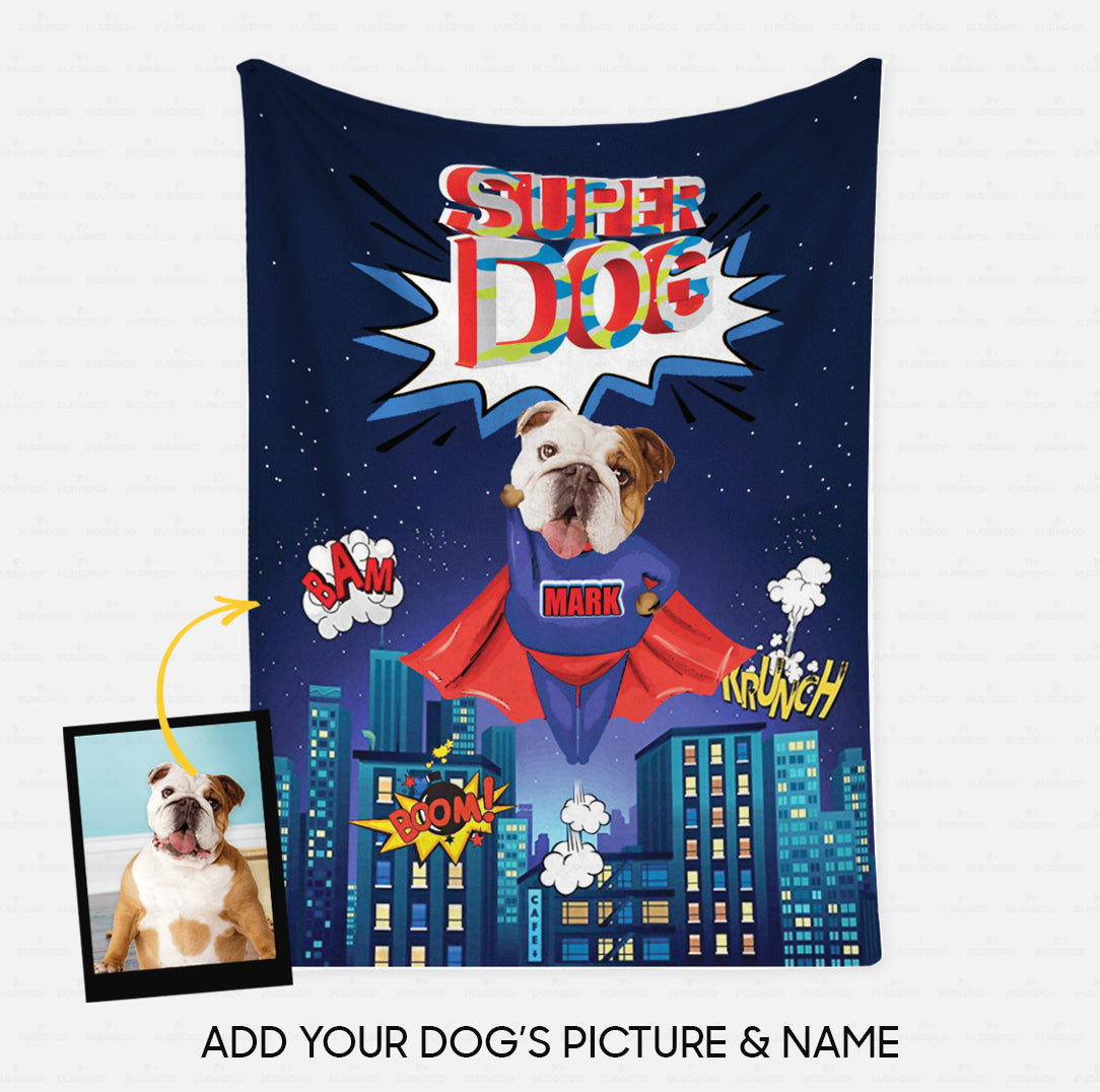 Personalized Dog Gift Idea - Superhero English Bull For Dog Lovers - Fleece Blanket
