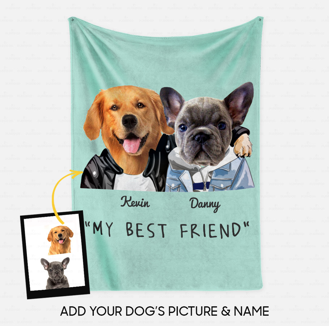 Custom Dog Blanket - Personalized Creative Gift Idea - Best Friend For Dog Lover - Fleece Blanket