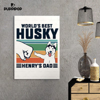 Thumbnail for Custom Dog Canvas - Personalized World's Best Husky Dad Gift For Dad - Matte Canvas