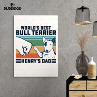 Thumbnail for Custom Dog Canvas - Personalized World's Best Bull Terrier Dad Gift For Dad - Matte Canvas