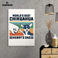 Thumbnail for Custom Dog Canvas - Personalized World's Best Chihuahua Dad Gift For Dad - Matte Canvas