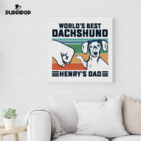 Thumbnail for Custom Dog Canvas - Personalized World's Best Dachshund Dad Gift For Dad - Matte Canvas