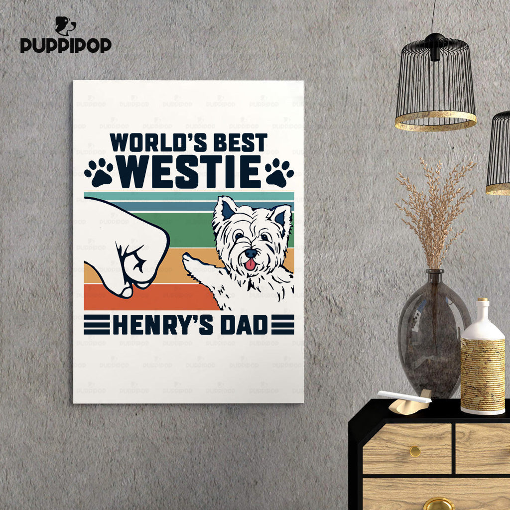 Custom Dog Canvas - Personalized World's Best Westie Dad Gift For Dad - Matte Canvas