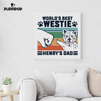 Thumbnail for Custom Dog Canvas - Personalized World's Best Westie Dad Gift For Dad - Matte Canvas