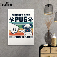 Thumbnail for Custom Dog Canvas - Personalized World's Best Pug Dad Gift For Dad - Matte Canvas