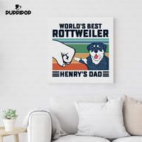 Thumbnail for Custom Dog Canvas - Personalized World's Best Rottweiler Dad Gift For Dad - Matte Canvas
