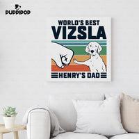 Thumbnail for Custom Dog Canvas - Personalized World's Best Vizsla Dad Gift For Dad - Matte Canvas