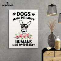 Thumbnail for Custom Dog Canvas - Personalized Chihuahua Makes Me Happy Gift For Dad - Matte Canvas