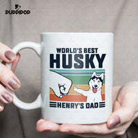 Thumbnail for Custom Dog Mug - Personalized World's Best Husky Dad Gift For Dad - White Mug