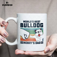 Thumbnail for Custom Dog Mug - Personalized World's Best BullDog Dad Gift For Dad - White Mug