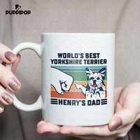 Thumbnail for Custom Dog Mug - Personalized World's Best Yorkshire Terrier Dad Gift For Dad - White Mug