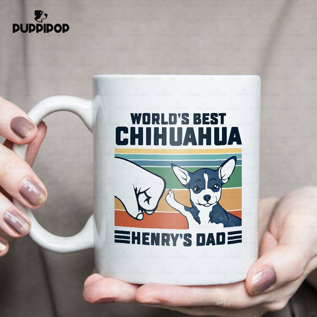 Personalized Dog Gift Idea - World's Best Chihuahua Dad For Dog Dad - White Mug