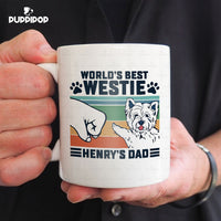 Thumbnail for Custom Dog Mug - Personalized World's Best Westie Dad Gift For Dad - White Mug