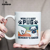 Thumbnail for Custom Dog Mug - Personalized World's Best Pug Dad Gift For Dad - White Mug