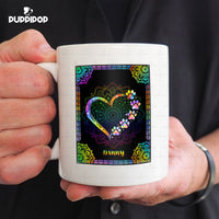 Thumbnail for Custom Dog Mug - Personalized Colorful Heart Gift For Dad - White Mug