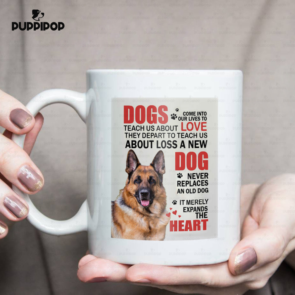 Custom Dog Mug - Personalized Dogs Teach Us About Love Gift For Dad - White Mug