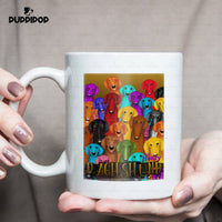 Thumbnail for Custom Dog Mug - Personalized Colorful Dachshund Gift For Dad - White Mug