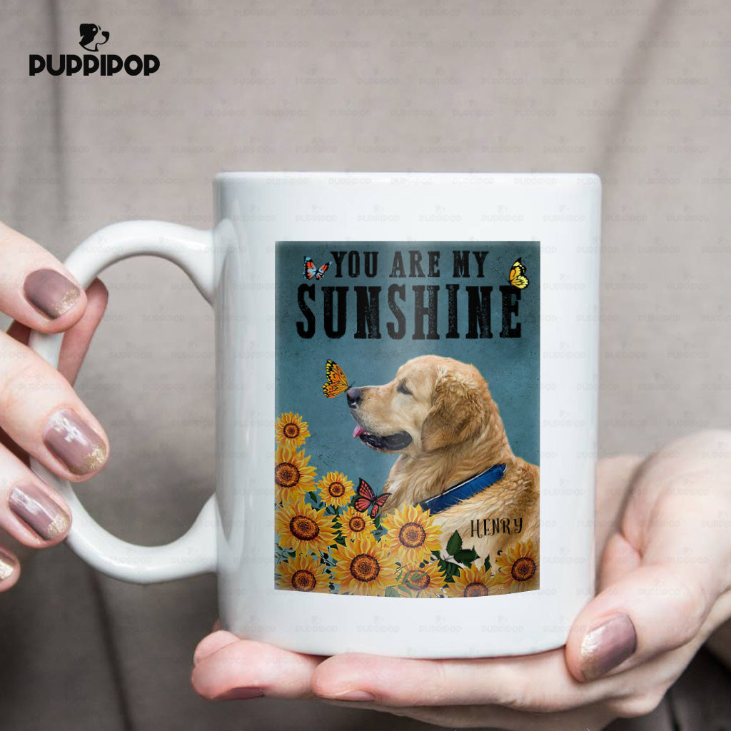 Custom Dog Mug - Personalized You Are My Sunshine Gift For Dad - White Mug