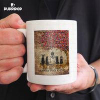 Thumbnail for Personalized Dog Gift Idea - Woman And Four Dogs Beside The Tree For Mom - White Mug