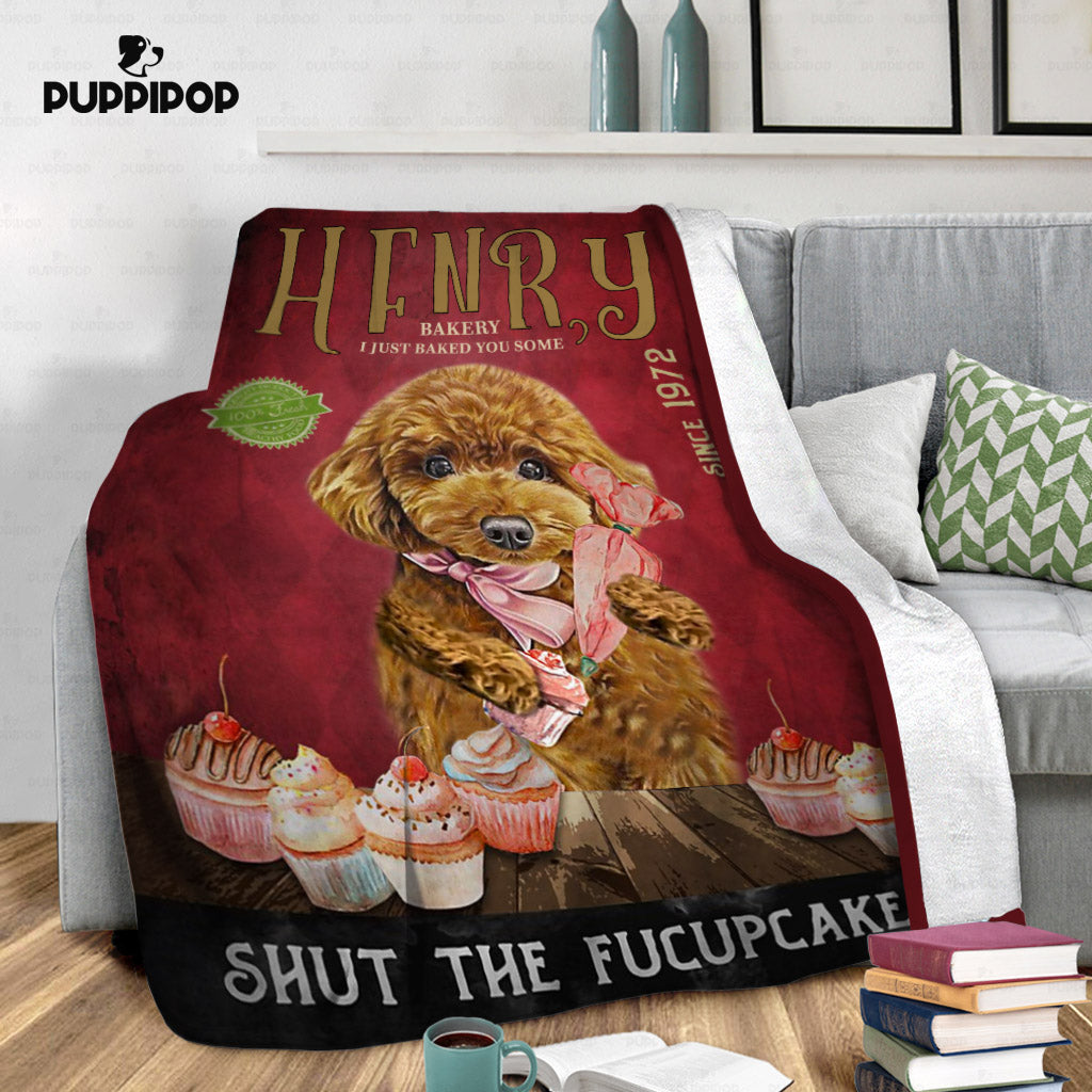 Personalized Dog Blanket Gift Idea - Shut The Fucupcakes For Cooking Lovers - Fleece Blanket
