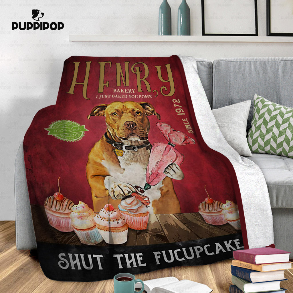 Personalized Dog Blanket Gift Idea - Shut The Fucupcakes For Cooking Lovers - Fleece Blanket