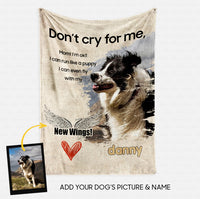 Thumbnail for Personalized Dog Gift Idea - Don't Cry For Me Gift For Dog Dad - Fleece Blanket