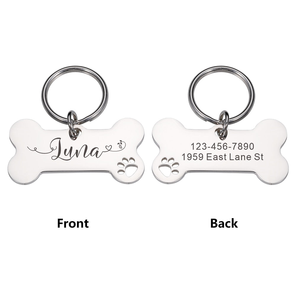 Personalized Pet  Dog Tags Shiny Steel Free Engraving Kitten Puppy Anti-lost Collars Tag for Dog Cat Nameplate Pet Accessoires